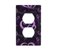 AEKGOHP Purple Hearts Prints Double Socket Wall Panel Decorative is Durable and Suitable for Socket Light Switch Accessories 4.5x2.76in