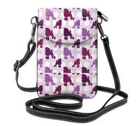 AEKGOHP Purple Poodle Polka Dot Printed Small Leather Women'S Crossbody Flip Phone Bag, Waterproof And Durable