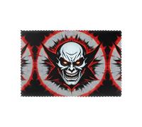 AEKGOHP Red and Black Evil Ghost Printed Placemats for Dining Table Set of 6 12x18in heat resistance for hotels, homes, and banquets