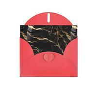 AEKGOHP Red Greeting Card Black Gold Marble Prints for Festive Birthday Party Invitation