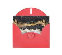 AEKGOHP Red Greeting Card Black White Gold Foil Marble Prints for Festive Birthday Party Invitation