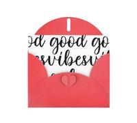AEKGOHP Red Greeting Card Good Vibes Only Prints for Festive Birthday Party Invitation