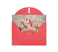 AEKGOHP Red Greeting Card Ocean Starfish Prints for Festive Birthday Party Invitation