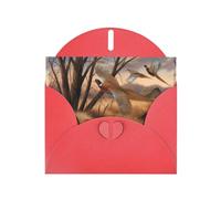 AEKGOHP Red Greeting Card pheasant hunting Prints for Festive Birthday Party Invitation