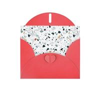 AEKGOHP Red Greeting Card Terrazzo Marble Pastel Prints for Festive Birthday Party Invitation