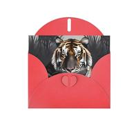 AEKGOHP Red Greeting Card Tiger at rest Prints for Festive Birthday Party Invitation