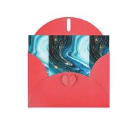 AEKGOHP Red Greeting Card Turquoise Blue Gold Marble Prints for Festive Birthday Party Invitation