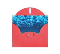 AEKGOHP Red Greeting Card Underwater Ocean View Prints for Festive Birthday Party Invitation