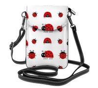 AEKGOHP Red Ladybug Printed Small Leather Women'S Crossbody Flip Phone Bag, Waterproof And Durable