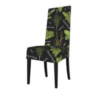 AEKGOHP Removable Dining Chair Covers Basil Thyme Dill & Rosemary Prints - Soft, Comfortable, Wrinkle Resistant, No Ironing Needed Stretchable for Most Armless Chair