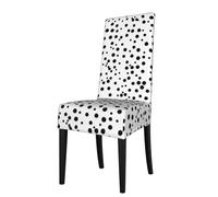 AEKGOHP Removable Dining Chair Covers Black And White Polka Dot Prints - Soft, Comfortable, Wrinkle Resistant, No Ironing Needed Stretchable for Most Armless Chair