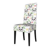 AEKGOHP Removable Dining Chair Covers cute panda bamboo star Prints - Soft, Comfortable, Wrinkle Resistant, No Ironing Needed Stretchable for Most Armless Chair
