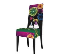 AEKGOHP Removable Dining Chair Covers happy new year Prints - Soft, Comfortable, Wrinkle Resistant, No Ironing Needed Stretchable for Most Armless Chair