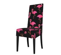 AEKGOHP Removable Dining Chair Covers Lovely Pink Flamingos Prints - Soft, Comfortable, Wrinkle Resistant, No Ironing Needed Stretchable for Most Armless Chair