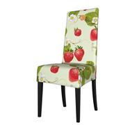 AEKGOHP Removable Dining Chair Covers Lovely Strawberry Prints - Soft, Comfortable, Wrinkle Resistant, No Ironing Needed Stretchable for Most Armless Chair