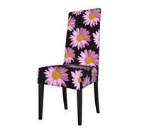 AEKGOHP Removable Dining Chair Covers Polka Dot Pink Flower Prints - Soft, Comfortable, Wrinkle Resistant, No Ironing Needed Stretchable for Most Armless Chair