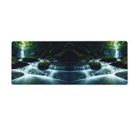 AEKGOHP River In The Forest Prints Extra Large Mouse Pad, Computer Office Anti Slip Gaming Keyboard Thickened Version 12x31.5in