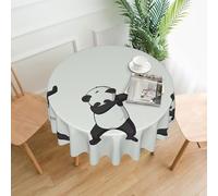 AEKGOHP Round Decorative Tablecloth 60in Cool Panda Prints Waterproof, Washable, and Reusable for Dining, Coffee, Picnic, Wedding, Party