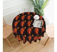 AEKGOHP Round Decorative Tablecloth 60in Fire Nude Woman Flame Prints Waterproof, Washable, and Reusable for Dining, Coffee, Picnic, Wedding, Party