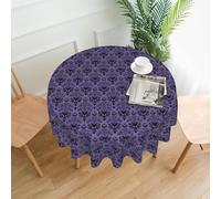 AEKGOHP Round Decorative Tablecloth 60in Haunted Mansion Prints Waterproof, Washable, and Reusable for Dining, Coffee, Picnic, Wedding, Party