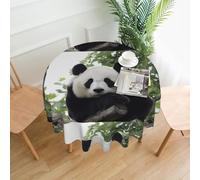 AEKGOHP Round Decorative Tablecloth 60in Lovely Panda Prints Waterproof, Washable, and Reusable for Dining, Coffee, Picnic, Wedding, Party