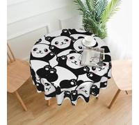 AEKGOHP Round Decorative Tablecloth 60in Panda Prints Waterproof, Washable, and Reusable for Dining, Coffee, Picnic, Wedding, Party