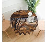 AEKGOHP Round Decorative Tablecloth 60in pheasant hunting Prints Waterproof, Washable, and Reusable for Dining, Coffee, Picnic, Wedding, Party