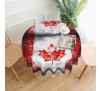 AEKGOHP Round Decorative Tablecloth 60in Retro Canada Flag Prints Waterproof, Washable, and Reusable for Dining, Coffee, Picnic, Wedding, Party