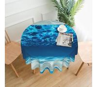 AEKGOHP Round Decorative Tablecloth 60in Underwater Ocean View Prints Waterproof, Washable, and Reusable for Dining, Coffee, Picnic, Wedding, Party