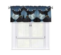 AEKGOHP Short Curtains with Valance Rod 54x18in Eagle under the stars Pattern for Kitchen, Bathroom, Laundry Room, Studio, Fits Most Standard or Decorative Curtain Rods
