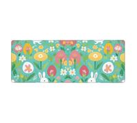 AEKGOHP Spring Happy Easter Holiday Prints Extra Large Mouse Pad, Computer Office Anti Slip Gaming Keyboard Thickened Version 12x31.5in