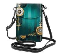 AEKGOHP Steampunk Watches Keys And Chains Printed Small Leather Women'S Crossbody Flip Phone Bag, Waterproof And Durable