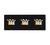 AEKGOHP Three Naughty Little Rabbits Prints Extra Large Mouse Pad, Computer Office Anti Slip Gaming Keyboard Thickened Version 12x31.5in