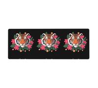 AEKGOHP Tiger Flower Print Prints Extra Large Mouse Pad, Computer Office Anti Slip Gaming Keyboard Thickened Version 12x31.5in