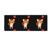 AEKGOHP Tiger Strawberry Balloon Prints Extra Large Mouse Pad, Computer Office Anti Slip Gaming Keyboard Thickened Version 12x31.5in