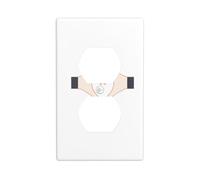AEKGOHP Two Hearts Holding Hands Prints Double Socket Wall Panel Decorative is Durable and Suitable for Socket Light Switch Accessories 4.5x2.76in