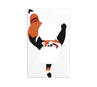 AEKGOHP Upside Down red Panda Prints Double Socket Wall Panel Decorative is Durable and Suitable for Socket Light Switch Accessories 4.5x2.76in