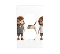 AEKGOHP Various Outfits for The Little Hedgehog Prints Double Socket Wall Panel Decorative is Durable and Suitable for Socket Light Switch Accessories 4.5x2.76in