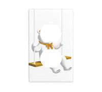 AEKGOHP White Bear on The Swing Prints Double Socket Wall Panel Decorative is Durable and Suitable for Socket Light Switch Accessories 4.5x2.76in