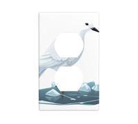 AEKGOHP White Bird on ice Prints Double Socket Wall Panel Decorative is Durable and Suitable for Socket Light Switch Accessories 4.5x2.76in