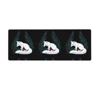 AEKGOHP White Fox Eating Pine Cones Prints Extra Large Mouse Pad, Computer Office Anti Slip Gaming Keyboard Thickened Version 12x31.5in