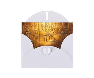 AEKGOHP White Greeting Card Egypt Hieroglyphics Prints for Festive Birthday Party Invitation