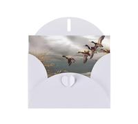 AEKGOHP White Greeting Card Hunting Flying Wild Ducks Prints for Festive Birthday Party Invitation