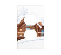 AEKGOHP White Snowflakes are Falling on The Eaves Prints Double Socket Wall Panel Decorative is Durable and Suitable for Socket Light Switch Accessories 4.5x2.76in