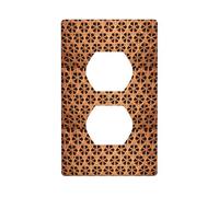 AEKGOHP Wicker Woven Grid Prints Double Socket Wall Panel Decorative is Durable and Suitable for Socket Light Switch Accessories 4.5x2.76in