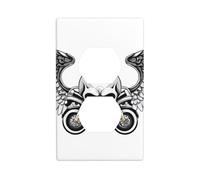 AEKGOHP Wings Motorcycle Skull Prints Double Socket Wall Panel Decorative is Durable and Suitable for Socket Light Switch Accessories 4.5x2.76in