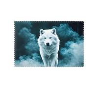 AEKGOHP Wolf With Smoke Printed Placemats for Dining Table Set of 6 12x18in heat resistance for hotels, homes, and banquets