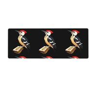 AEKGOHP Woodpecker Eating Insects Prints Extra Large Mouse Pad, Computer Office Anti Slip Gaming Keyboard Thickened Version 12x31.5in