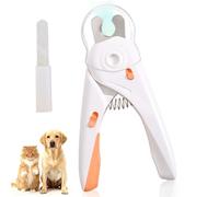 AEKKNIU LED Dog Nail Clipper with Light, Illuminate Nails and Bloodline for Safe Trimming, with Nail File, Transparent Guard and Safety Lock, Suitable for Cats and Dogs-White
