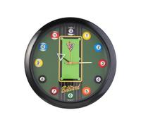 AEKLXVKU Billiard Pool Ball Wall Clock Wall Decoration for Pool Hall Snooker Game Bar Black, 29.5cm